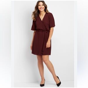 Elegant Burgundy Wrap Dress